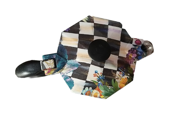 MacKenzie Childs BIALETTI MOKA POT 3 CUP COFFEE FLOWER HAND PAINTED BRAND NEW