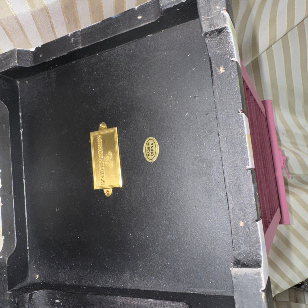 New Mackenzie Childs Small Pink Shutter Lantern  15.5” Tall- Courtly Stripe