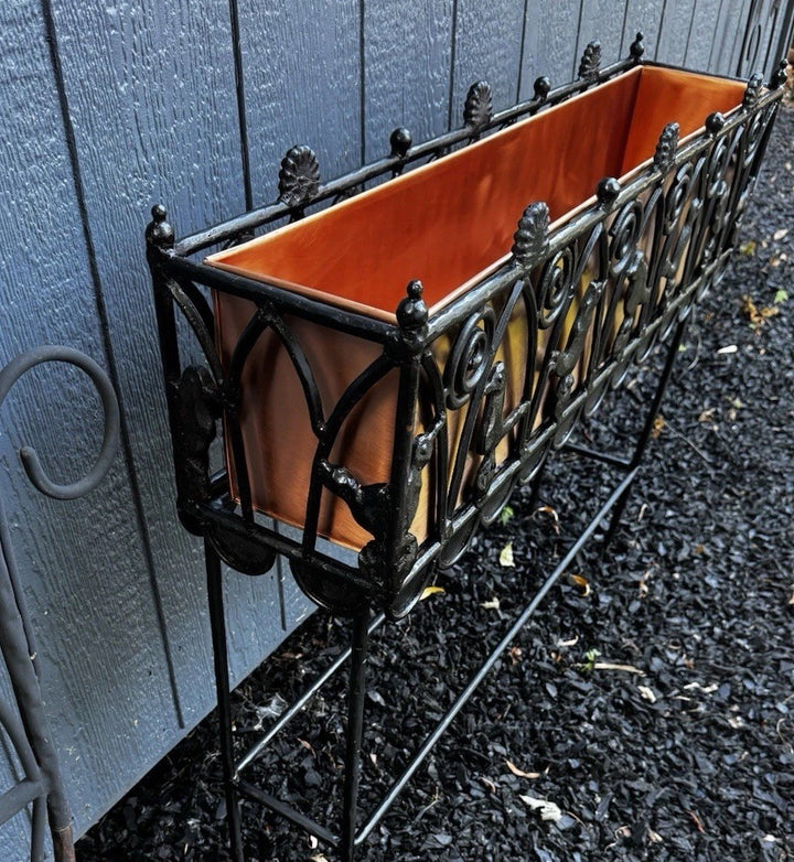Mackenzie Childs  CAST IRON And Copper Bird On Ball  PLANT -FLOWER STAND