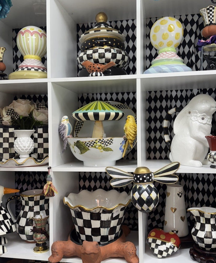 MacKenzie Childs Ball For Garden Or To Top Off Shelves-  Component Terracott