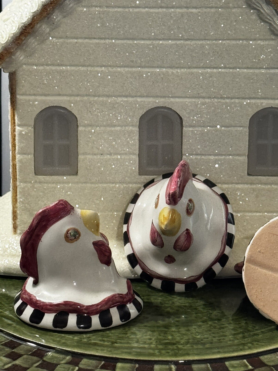 Mackenzie Childs One Ceramic Chicken Rooster Cabinet Knob/Pull-  With Hardware