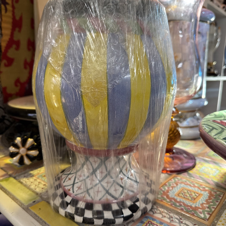 Retired MacKenzie Childs Odd Fellows Taylor Globe Ceramic Canister 14" 2025