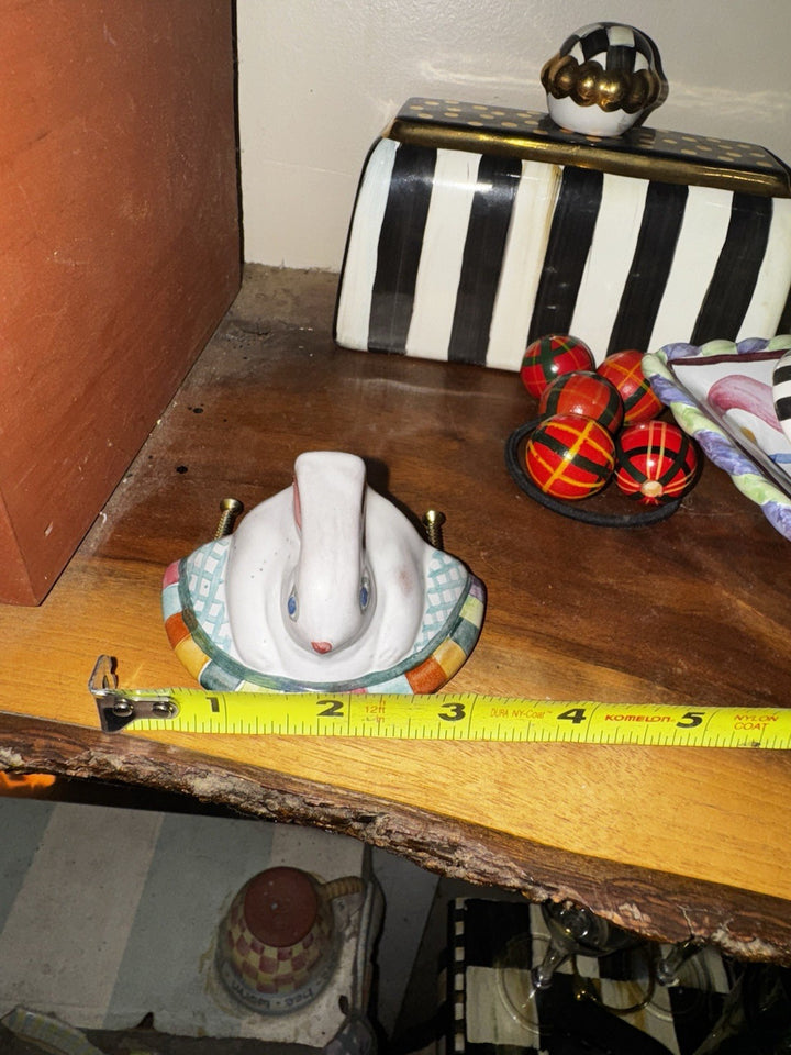 Mackenzie Childs Hand Made/Painted in Aurora POPLAR RIDGE Bunny Drawer Pull