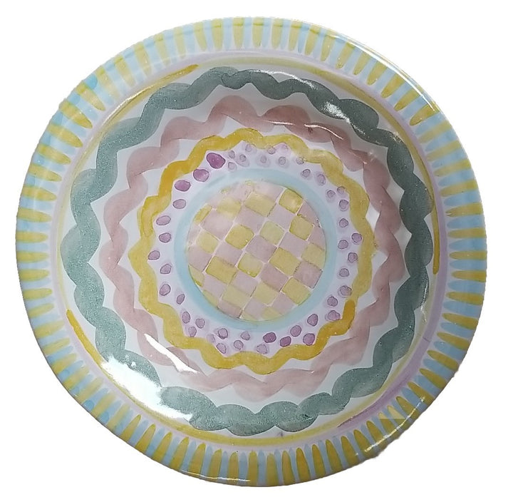 Vtg MacKenzie Childs Aurora Ceramic Round Plate 8.5” Retired 1988