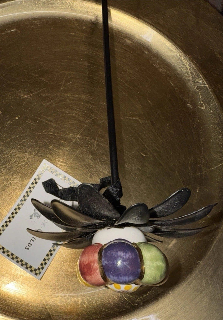 MacKenzie Childs 1.5 ” Rosie Posie Flower Knob-on A Metal Flower Stake