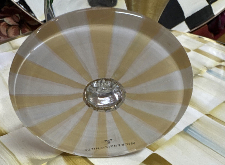Mackenzie Childs Sweetbriar Wine Glass - Read Defect Gold Wear