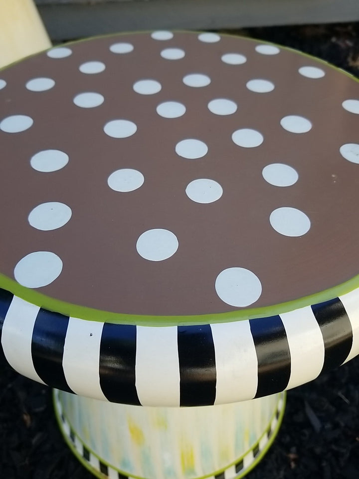 MacKENZIE CHILDS RETIRED Outdoor Metal  Toad Stool- Small