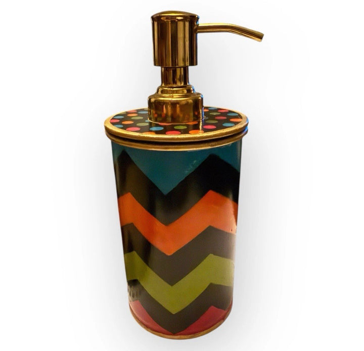 MacKenzie Childs Trampoline Zig Zag Metal Soap Dispenser / Retired