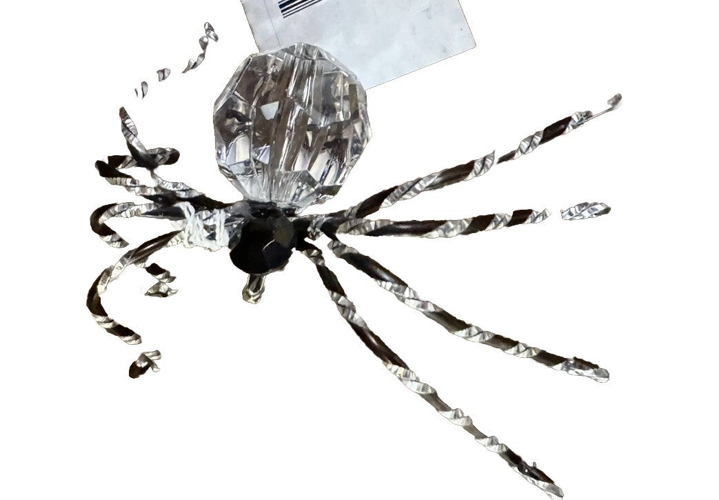 Mackenzie Childs Set Of 3. 1 Crystal 1  striper Spider Clip, 1 striped/stick