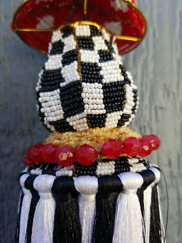 New Mackenzie Childs Toadstool Beaded Tassel- NWT