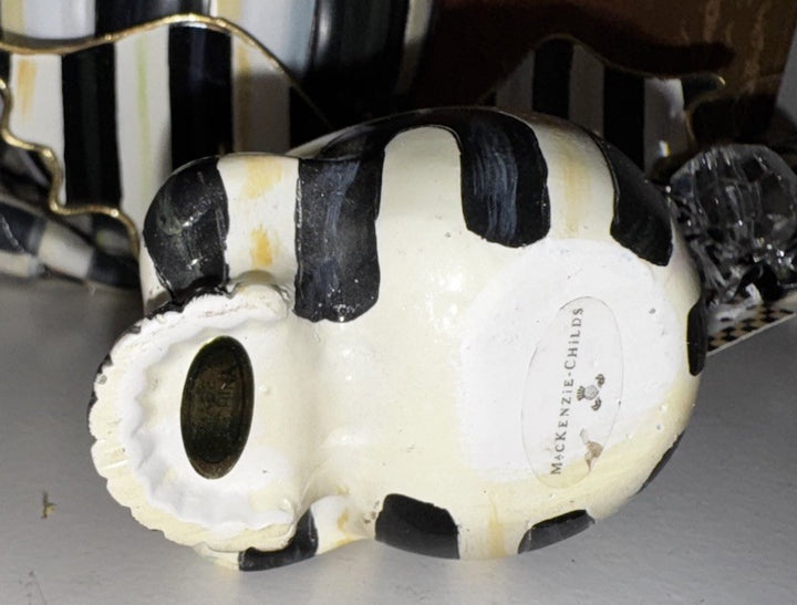 New Mackenzie Childs Courtly Mini Skull 2.25” Wide 2.75” Tall  - One Stripe