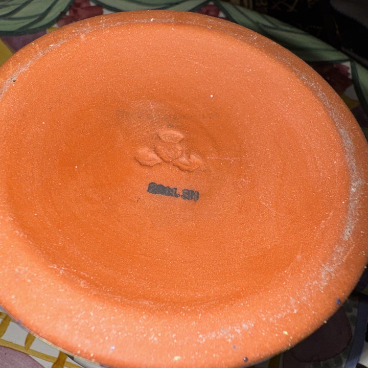 Retired Mackenzie Childs Taylor- Odd Fellows Ceramic Footed Jam Pot Brand 2010