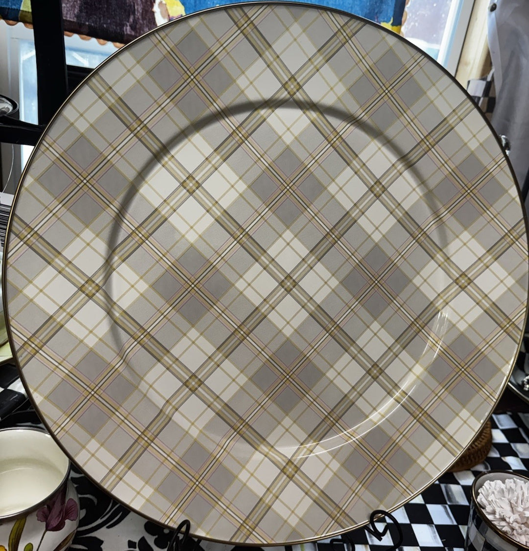 Mackenzie Childs  Tartan Latta  Enamel Serving Platter  16” - New