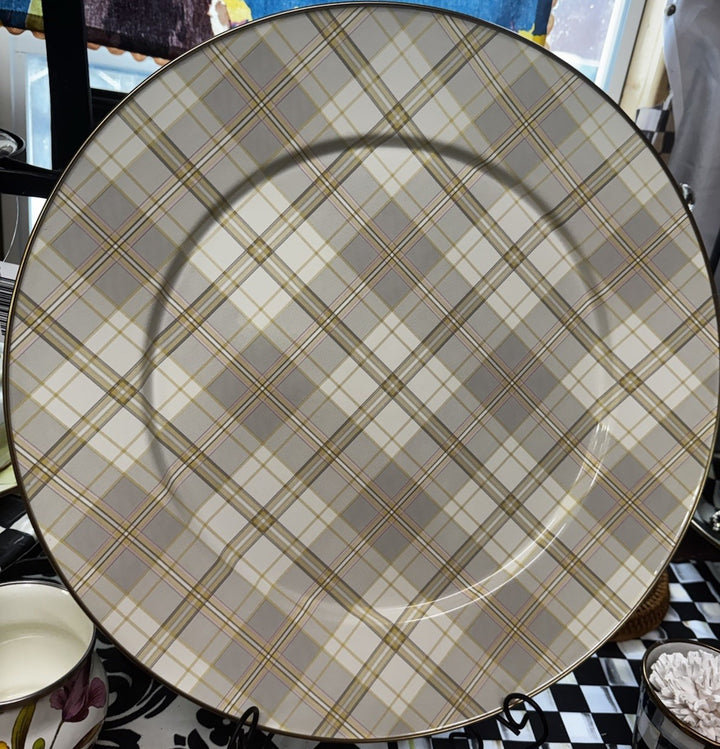 Mackenzie Childs  Tartan Latta  Enamel Serving Platter  16” - New