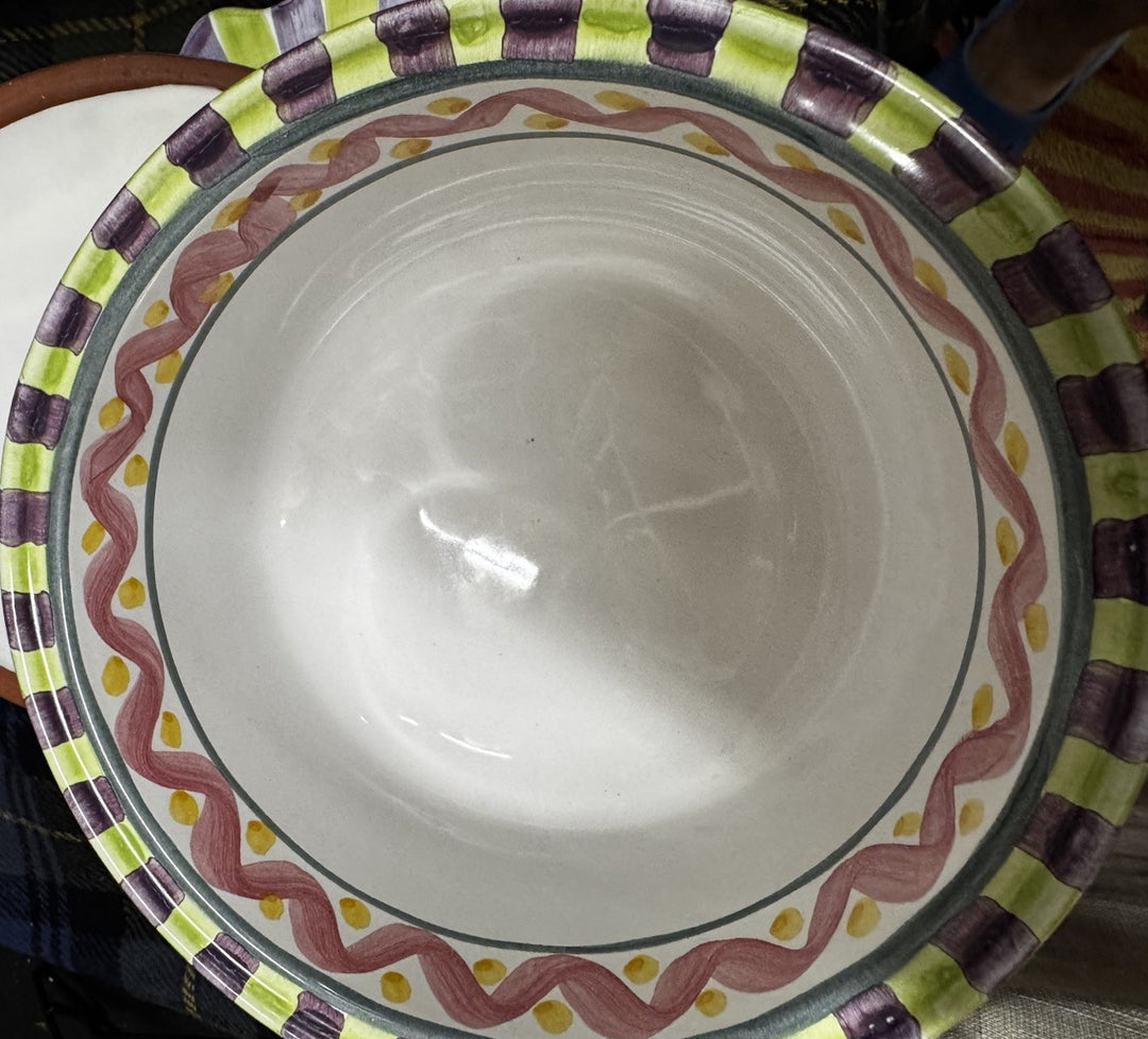 MacKenzie Childs Piccadilly 1 Qt Round Covered Casserole with Lid Retired
