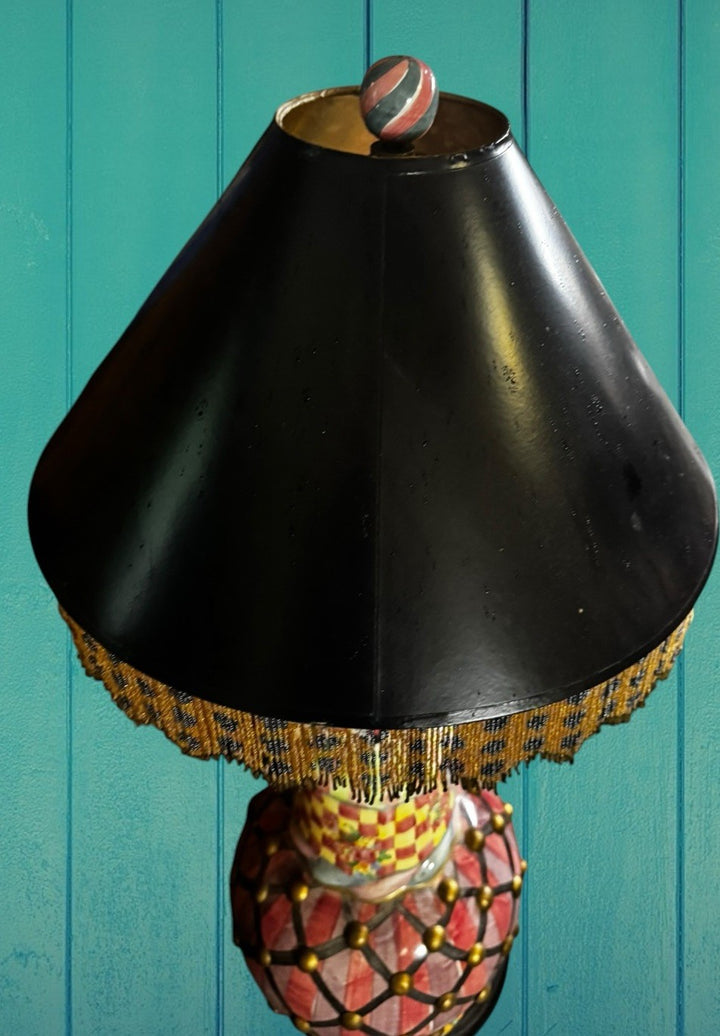 Vintage Mackenzie Childs “lulu” Lummox Train Table Lamp- Read