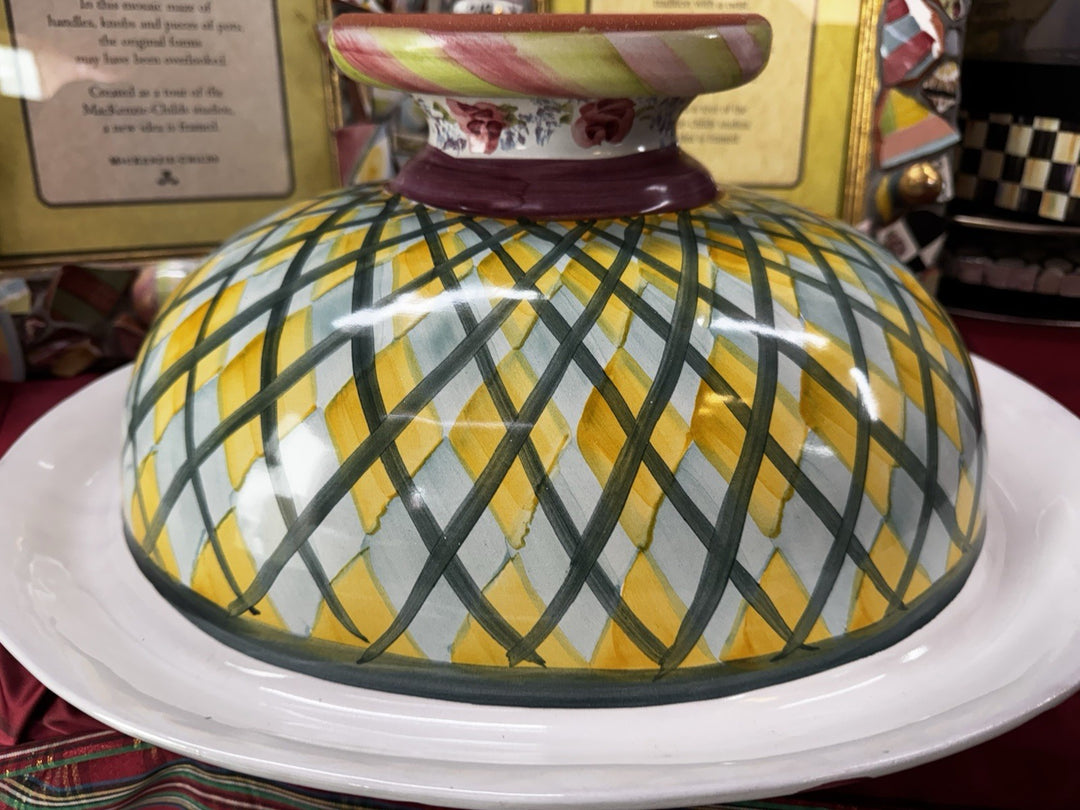 Rare Mackenzie Childs Ceramic Taylor Odd Fellows Ovation Bowl  Hand painted