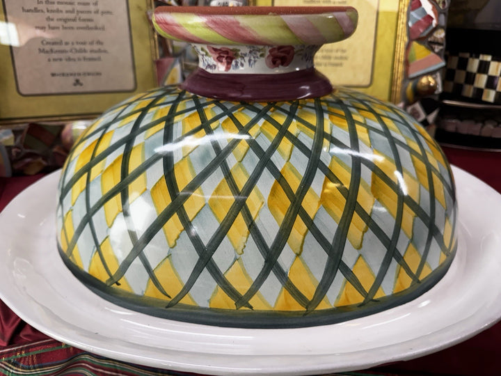 Rare Mackenzie Childs Ceramic Taylor Odd Fellows Ovation Bowl  Hand painted