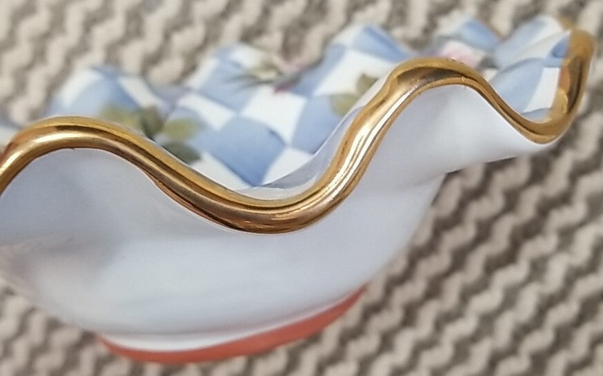 Mackenzie Childs Blue Honeymoon  Fluted  Breakfast bowl 8.5” Ceramic