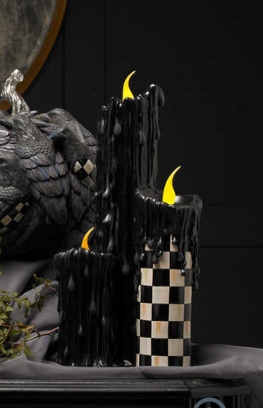 MacKenzie Childs Decor Courtly Check Melting Candle Cluster NEW 17” Tall