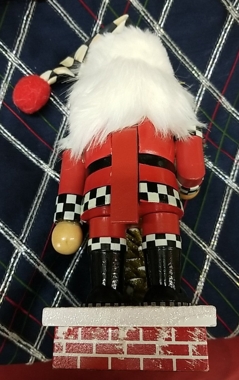 MacKenzie Childs Rooftop Santa Claus Nutcracker 9" Tall Christmas- New