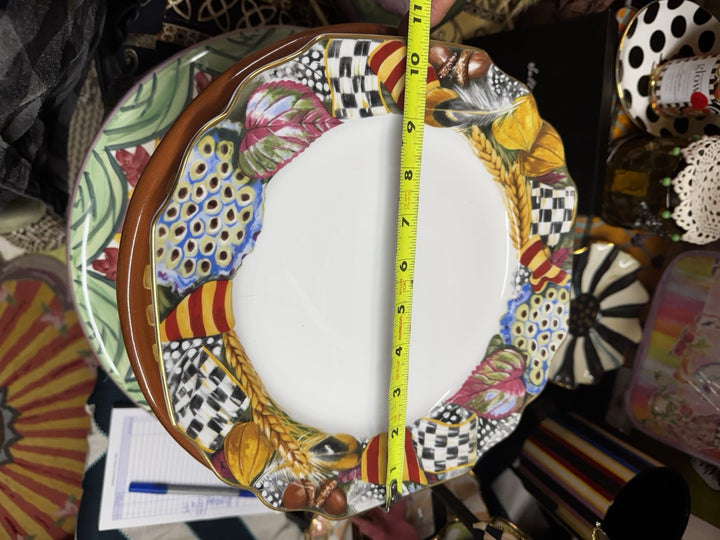 MacKENZIE CHILDS Pheasant Run - Dinner PLATE 10.5”  Porcelain Retired Design