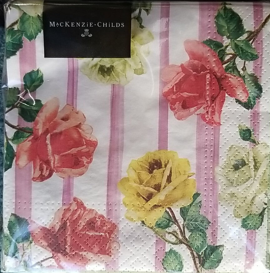 MacKENZIE CHILDS Garden Gala  DISH TOWEL W/matching Cocktail Paper Napkins