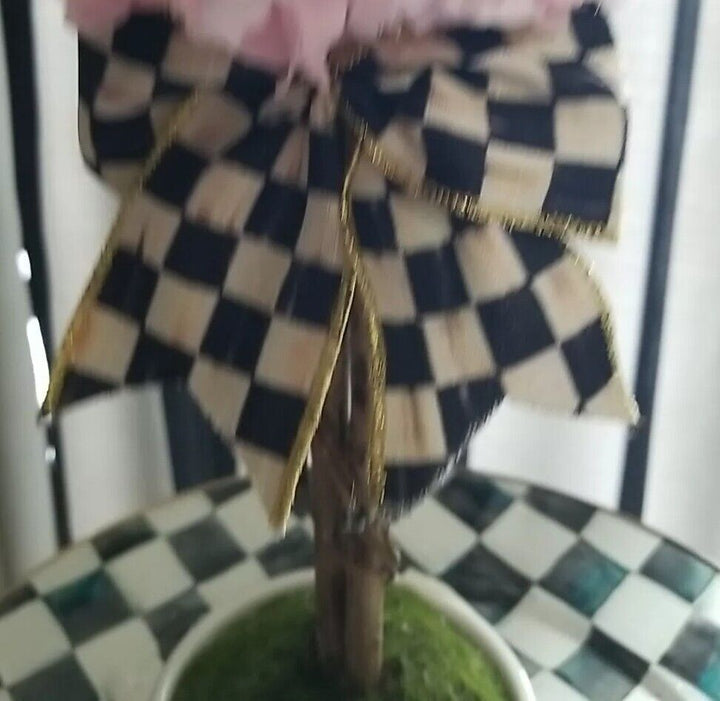 Brand New Mackenzie Childs Pink Topiary Small Drop In…