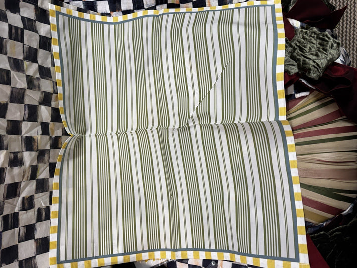 Mackenzie Childs Dandelion Striped Napkin NIP Set Of 2- Retired Pattern