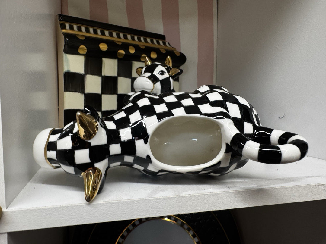 MacKenzie Childs Cow Creamery Creamer Courtly Check Retired NIB