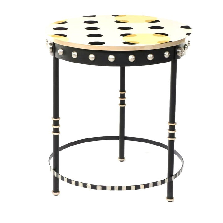 MacKenzie Childs “spot On” TABLE 24” Wide And 28” Tall- Hand Painted In Aurora