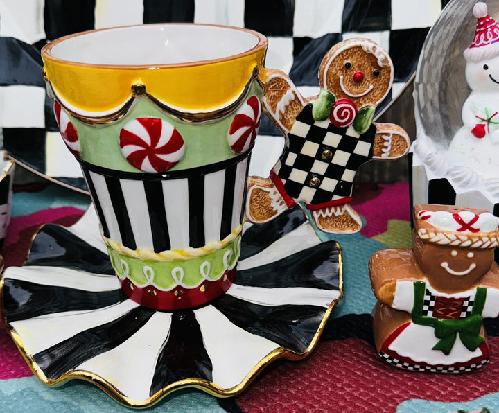 MacKENZIE CHILDS CHRISTMAS CANDY COTTAGE MUG New