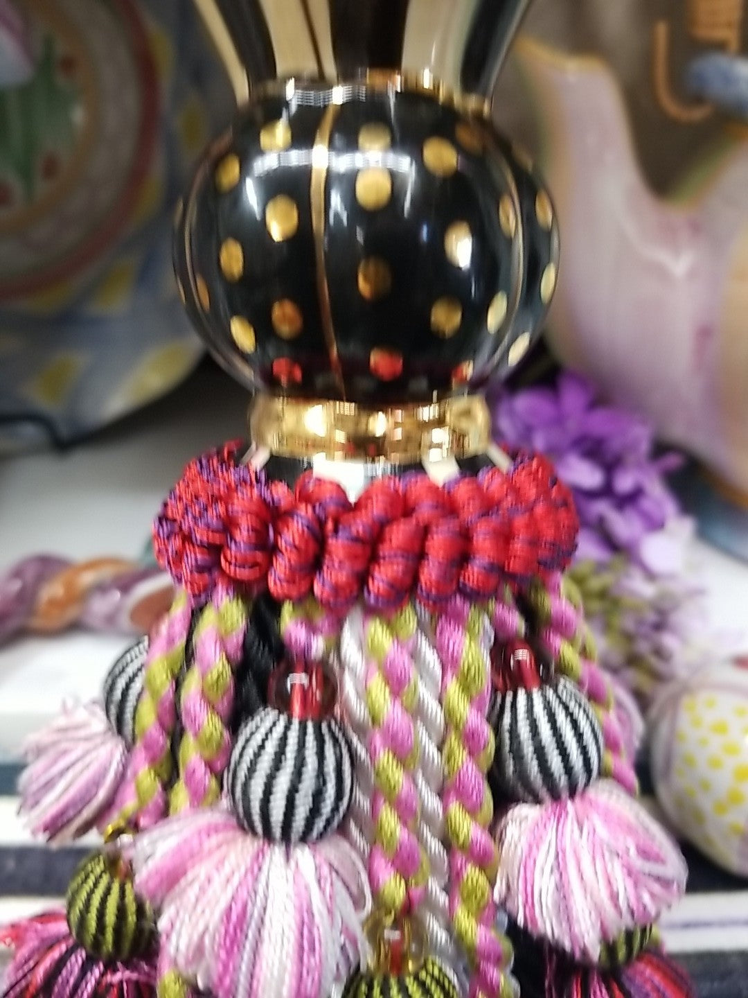 MacKenzie Childs Botanica Ceramic Tassel-new