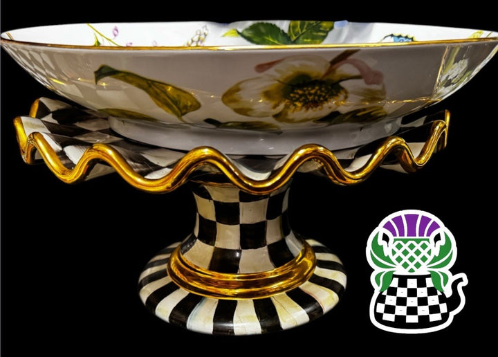 Thistle & Bee by MacKenzie-Childs porcelain Butterfly Serving Bowl 12.75"- New