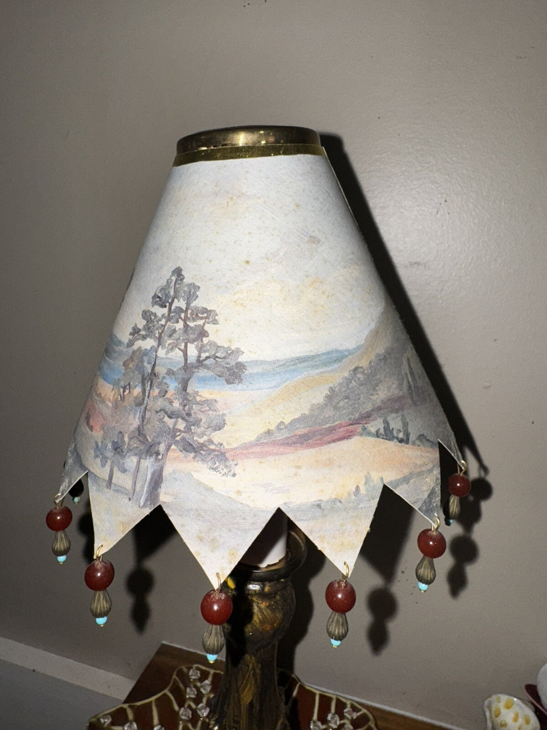Mackenzie Childs Paper Chandelier sized  Lamp Shade One With Brass Clip