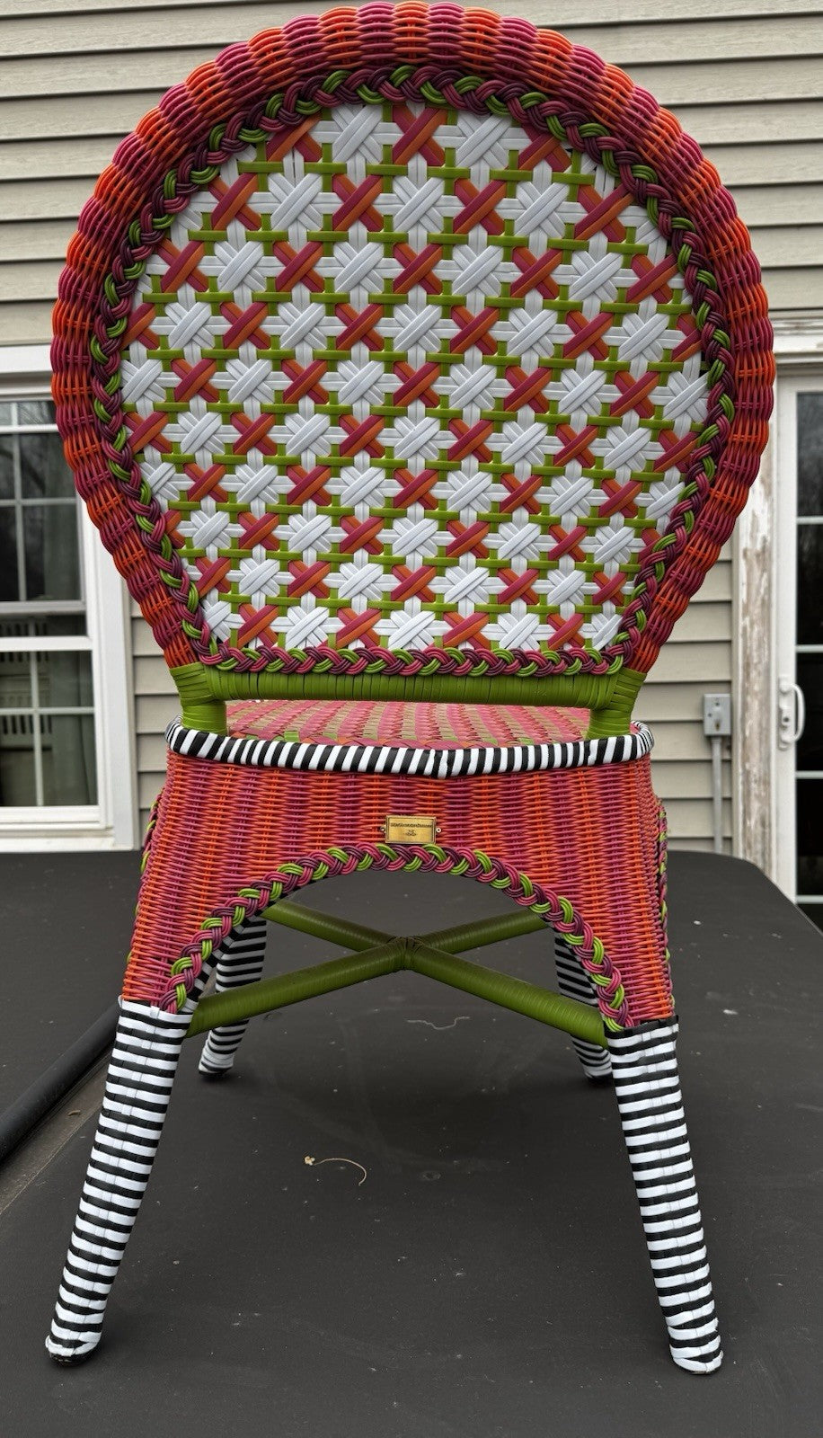 Mackenzie Childs Breezy Poppy Outdoor Cafe Chair Excellent Condition
