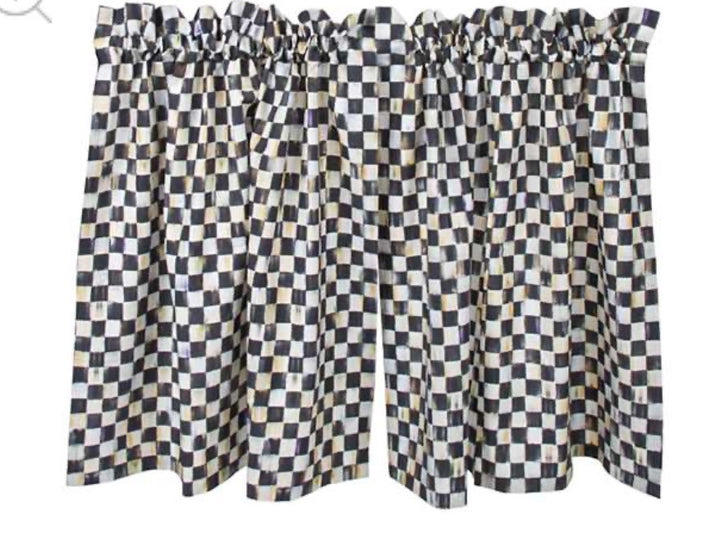MacKenzie Childs Courtly Check Cafe Curtains- Lightly Used- Very Good Condition