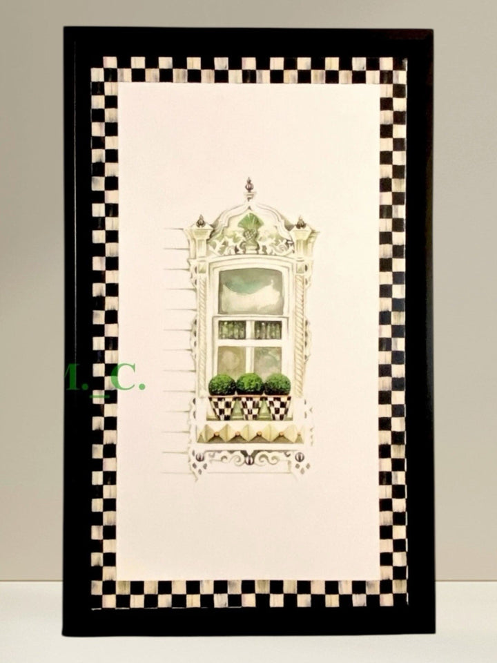 Mackenzie Childs Window Wall Art Set of 3 Giclée Images Courtly Check New