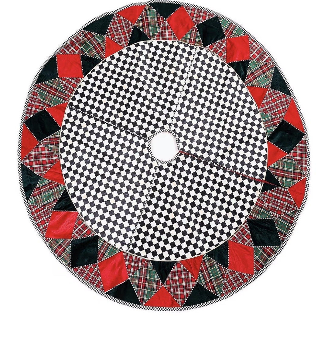 MACKENZIE-CHILDS Harlequin TARTASTIC TARTAN TREE SKIRT,NEW 60”