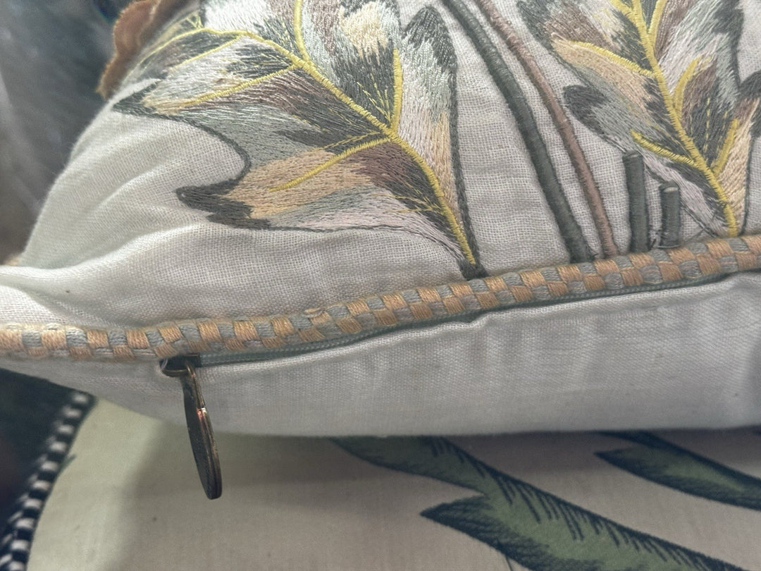 MACKENZIE-CHILDS Parchment Lumbar Linen And Silk  POPPY FIELD PILLOW- Read
