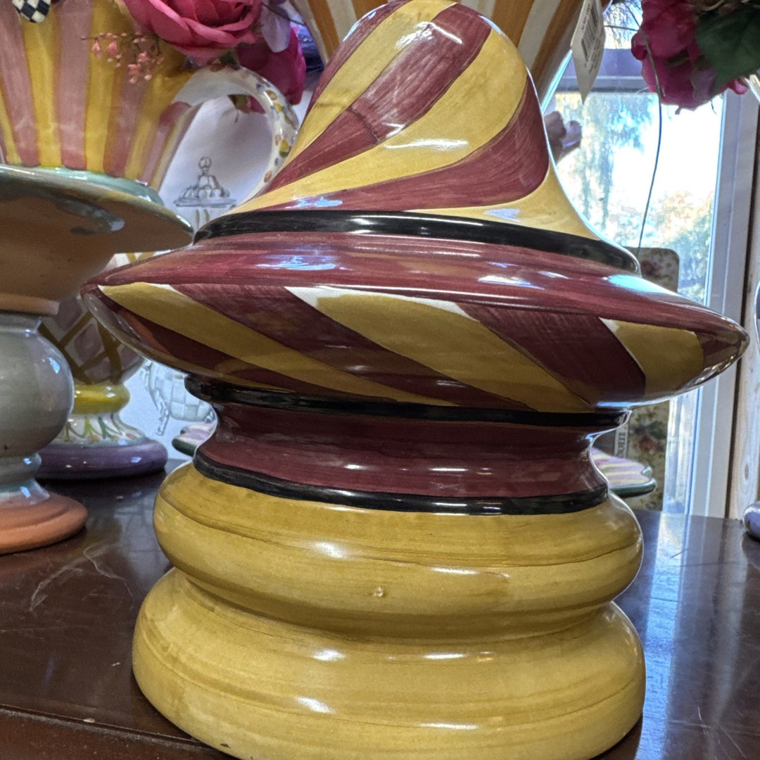 Mackenzie Childs Art Garden Piece- Ceramic Frank And Mustard- New Old Stock
