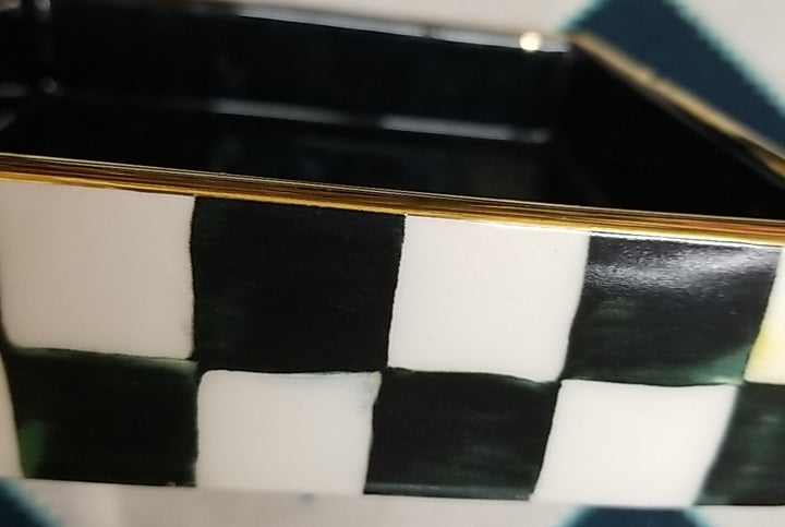 MACKENZIE CHILDS  Cocktail Napkin Holder In Courtly Check- Base