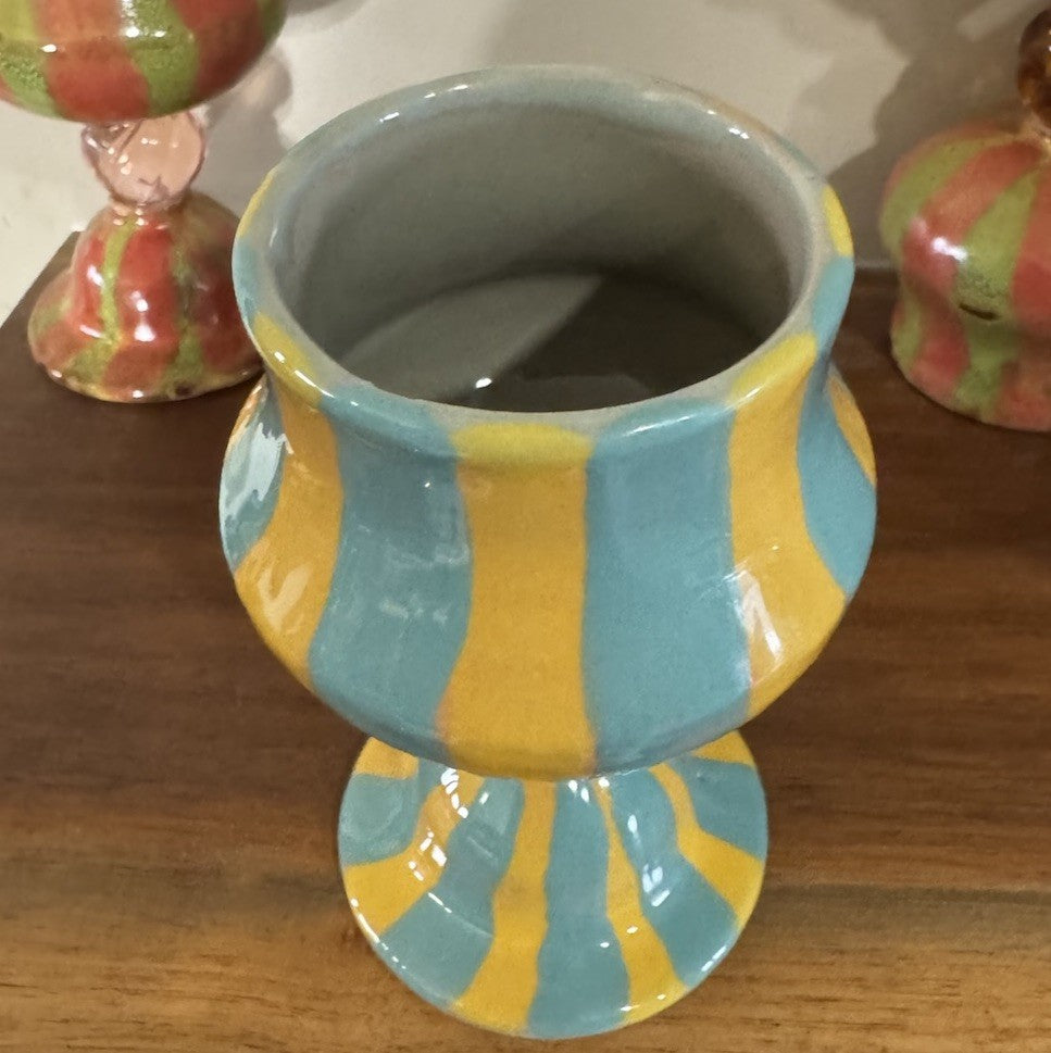 Mackenzie Childs Victoria & RICHARD Emprise Goblet Egg Cup- Ish Kabbible Retired