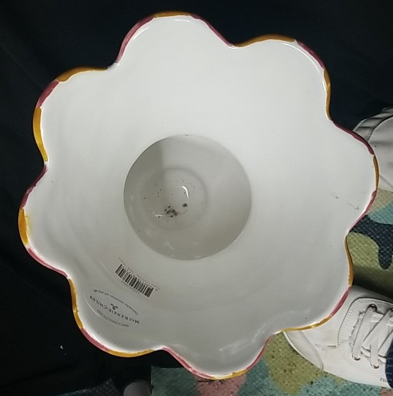 Mackenzie Childs Ceramic Odd Fellows  Great Vase- New- Made In Aurora