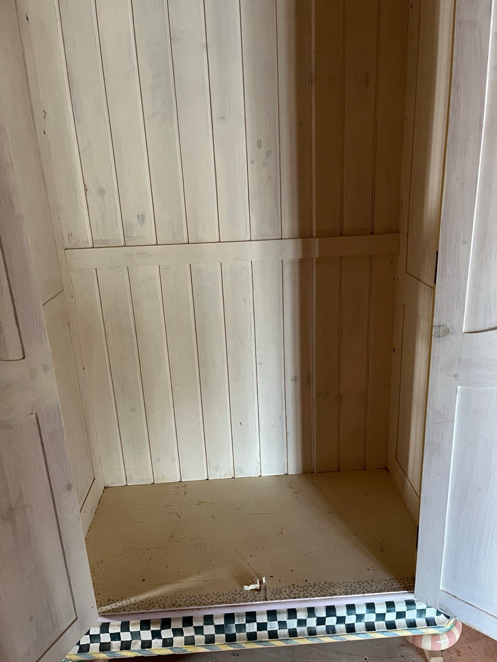 Mackenzie Childs Large Wood Hand painted   Armoire - Delivery Available