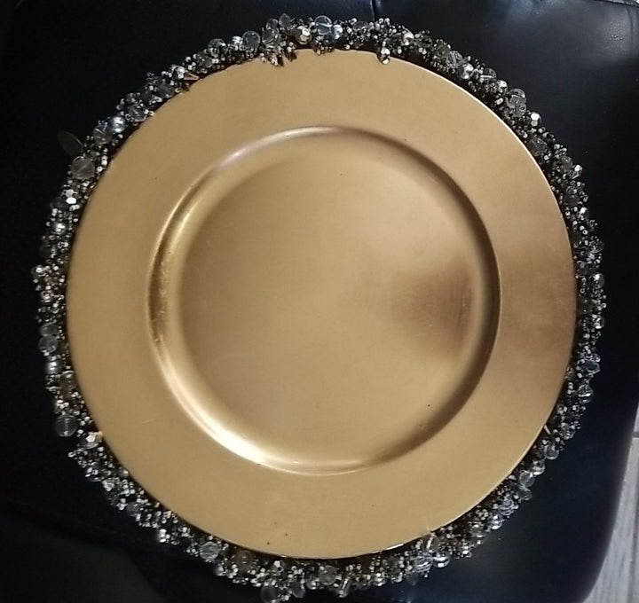 Mackenzie Childs  Precious Metals Beaded Charger Ring- Retired HTF