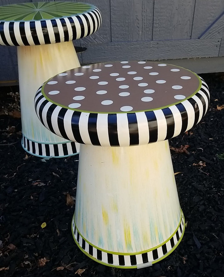 MacKENZIE CHILDS RETIRED Outdoor Metal  Toad Stool- Small