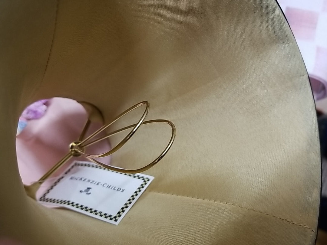 MacKenzie Childs Navy Blue With GOLD dots Chandelier Lamp Shade