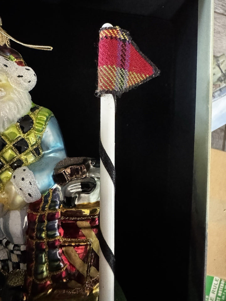 MACKENZIE CHILDS Ornament - SAINT ANDREWS SANTA Golf Glass Retired