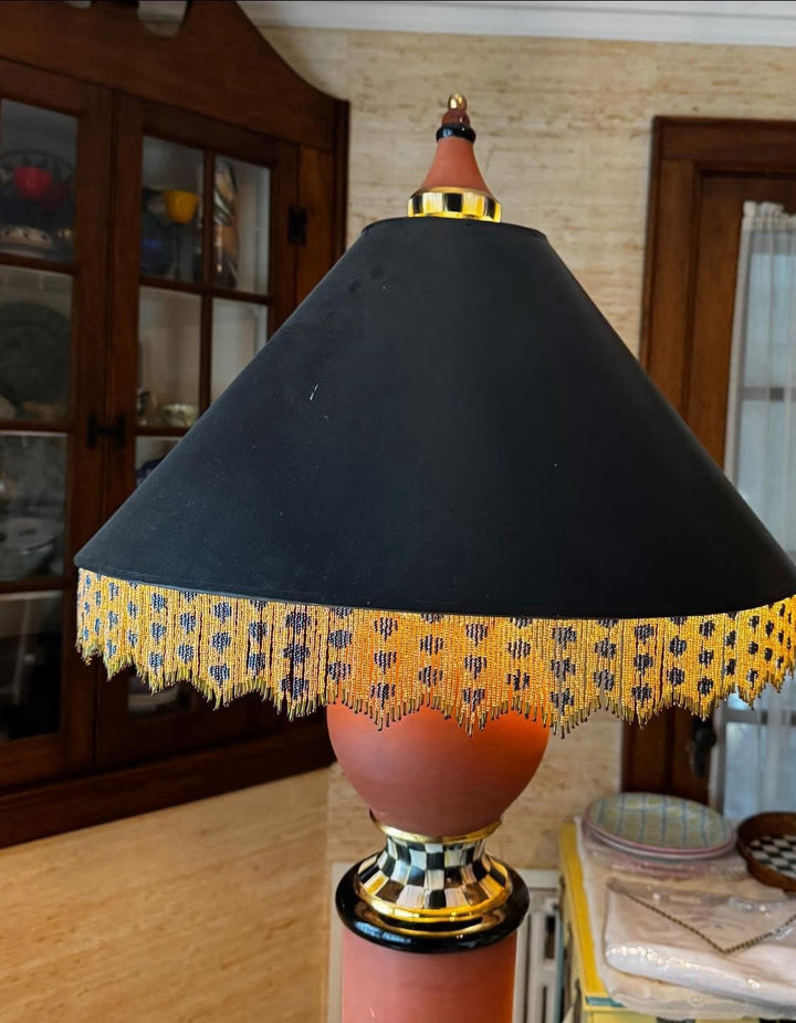 MACKENZIE CHILDS Argentina Floor Lamp,6FT Tall Courtly Check Beaded Lamp Shade